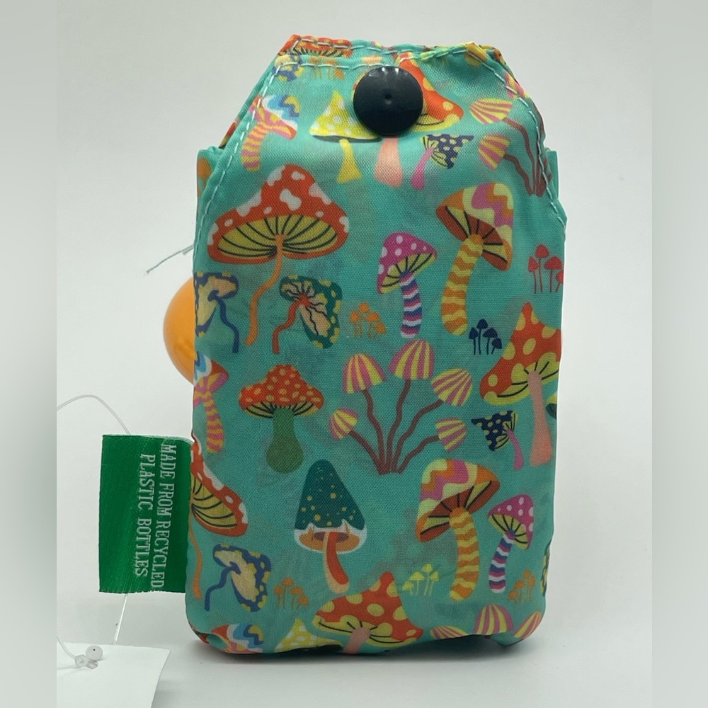 Recycled Fabric Foldable Tote Bag, Psychedelic Mushroom, NWT - Picture 3 of 8